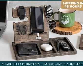 Mens docking station, charging station, new home gift, mens Valentine's Day Gift