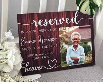 Personalized Memorial Wedding Sign: Reserved Chair Plaque