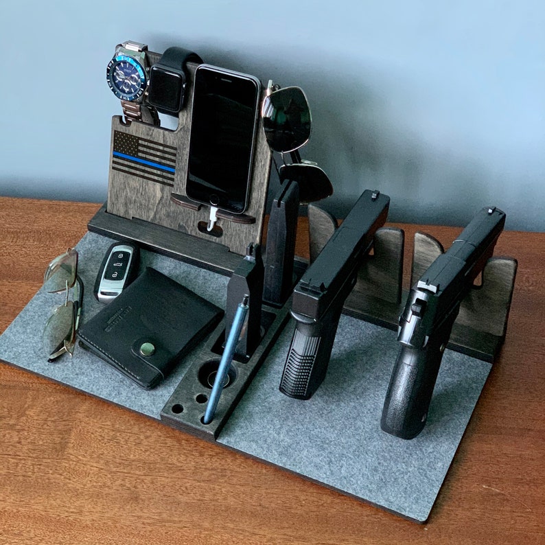 Personalized Wood Docking Station with Holder for two guns Etsy