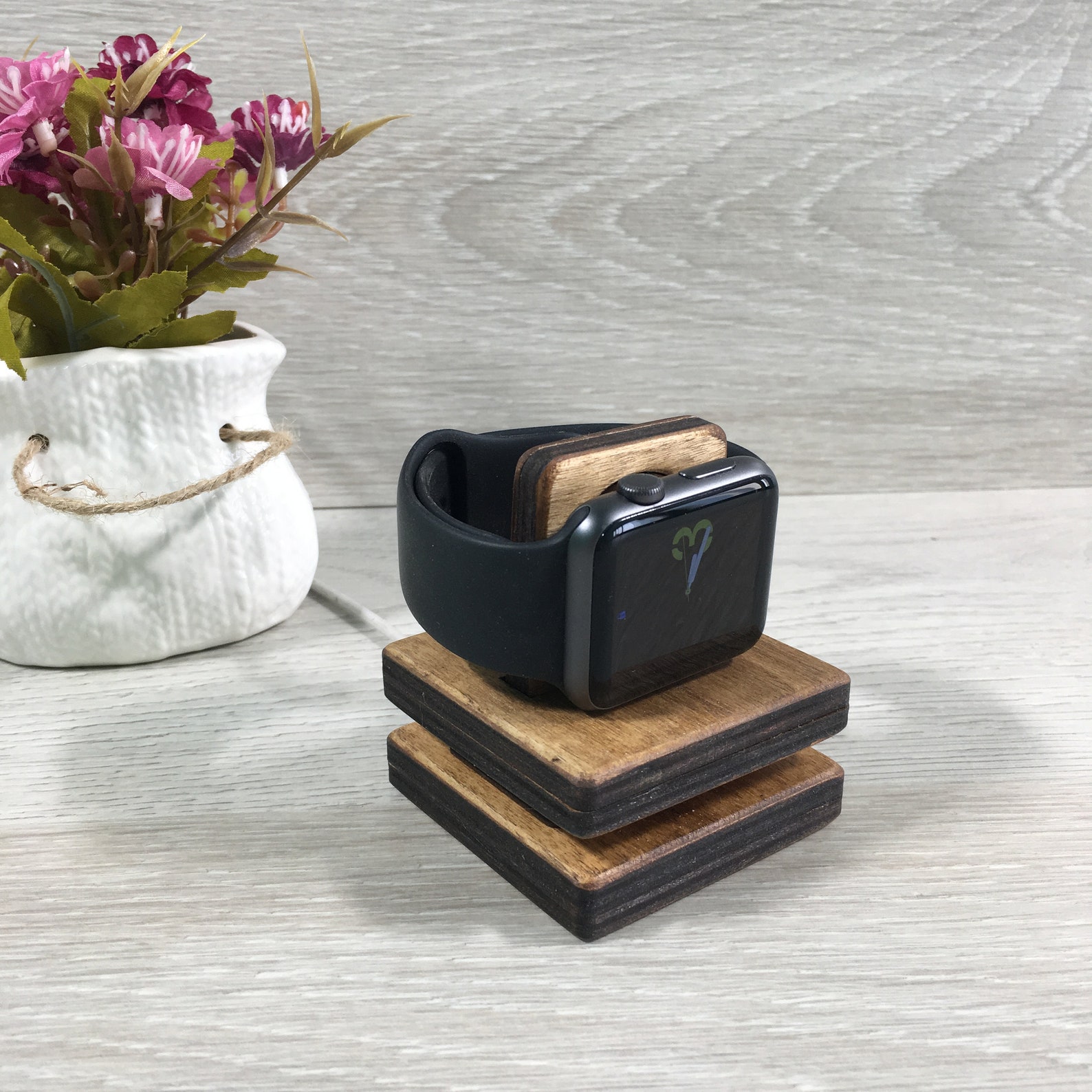 Wooden Apple Watch Stand Charging Station for Iwatch Apple Etsy