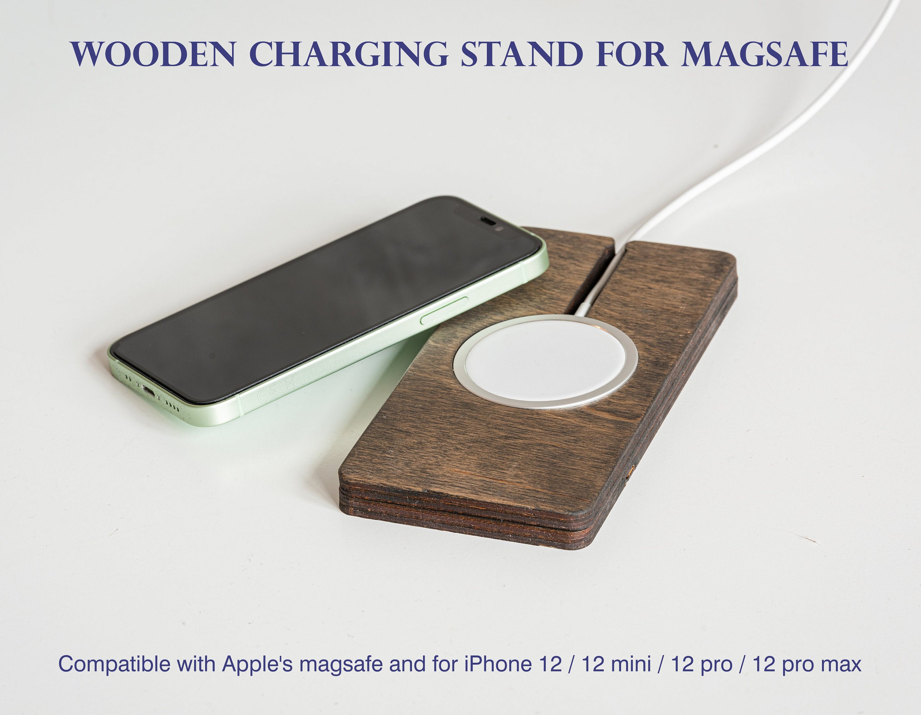 Wooden Charging Stand for Magsafe, Phone Stand, iPhone Magsafe