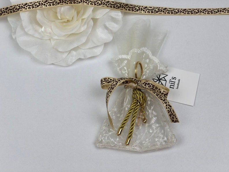 Christening First Communion Baptism favor bag Wedding favor bag Baby shower Orthodox Baptism 30 LaceLeopard favor bag Thank you bagg