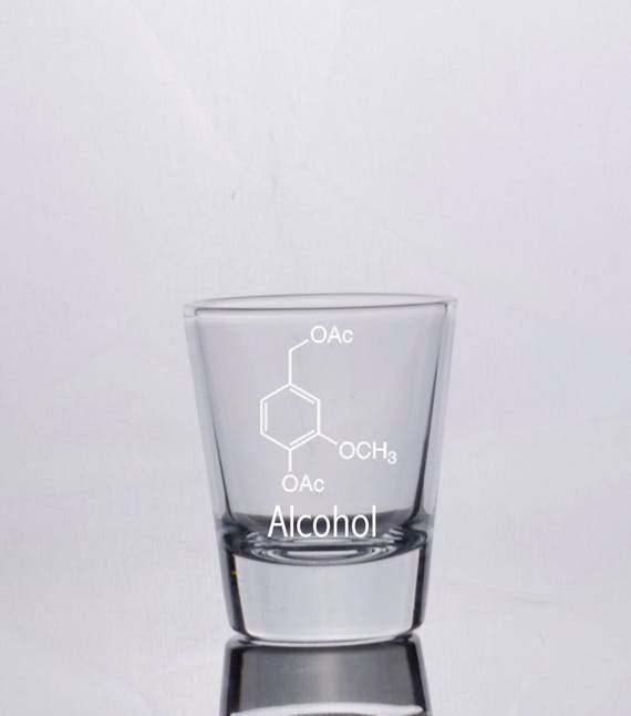 Alcohol Molecule Diagram Shot Glass