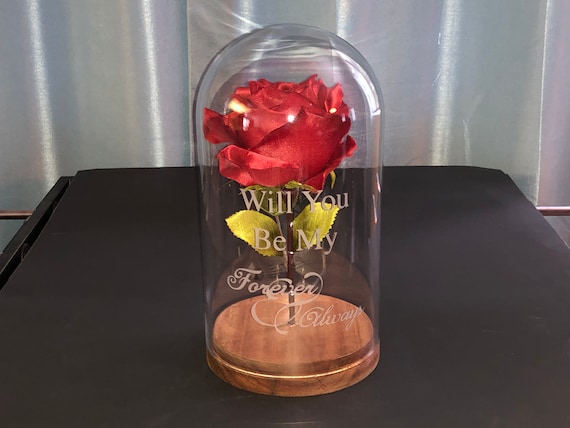 Personalized Enchanted Rose in Bell Jar