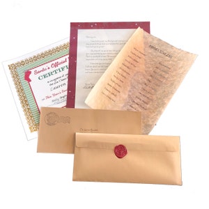 Pacote de carta personalizada do Papai Noel - incluindo carta, belo certificado e bela lista