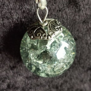 Ice Marble [346] - Necklace with glass marble pendant - DIY crush marble / ice marble