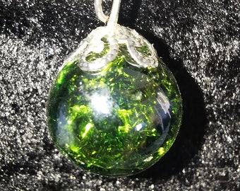 Ice Marble [356] - Chain with Glass Marble Pendant - DIY Crush Marble / Ice Marble