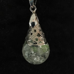 Ice Marble [355] - Necklace with glass marble pendant - DIY crush marble / ice marble