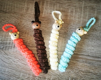4 x WÜRMLI - Set-2 - crocheted little friends for all life situations - conjures up smiles :-)