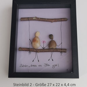 STEINBILD [3] Amistad - Único - Marco con cristal auténtico - Envío asegurado