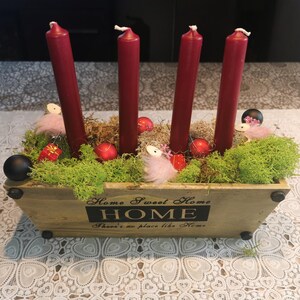 Moos Deko, Pflanztopf, Islandmoos Pflanzkasten Advent / Weihnachten mit 4  Kerzen - Etsy.de