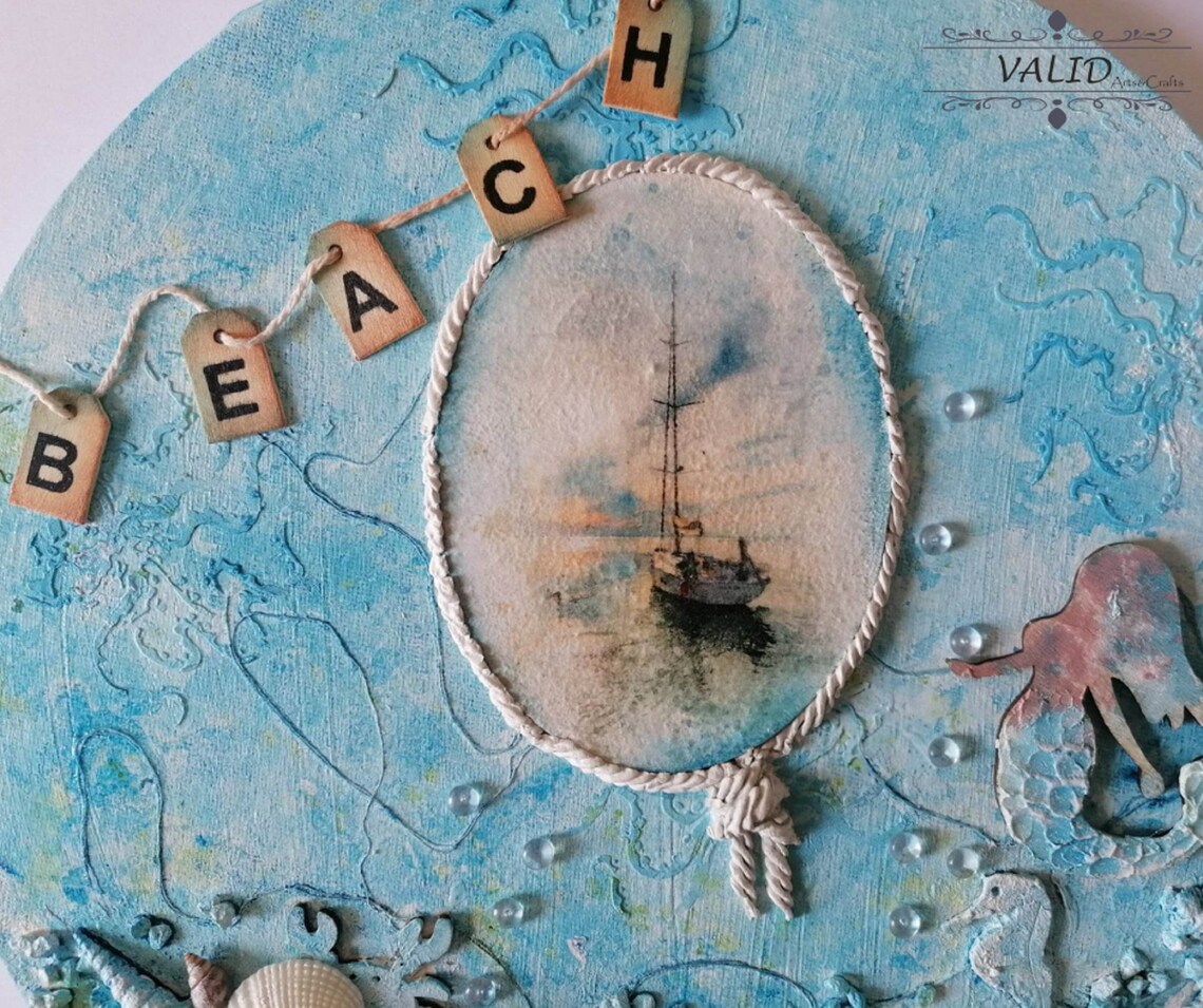 Mixed Media Wall Decor/real Seashell/seaside Cottage Decor/sea Themed