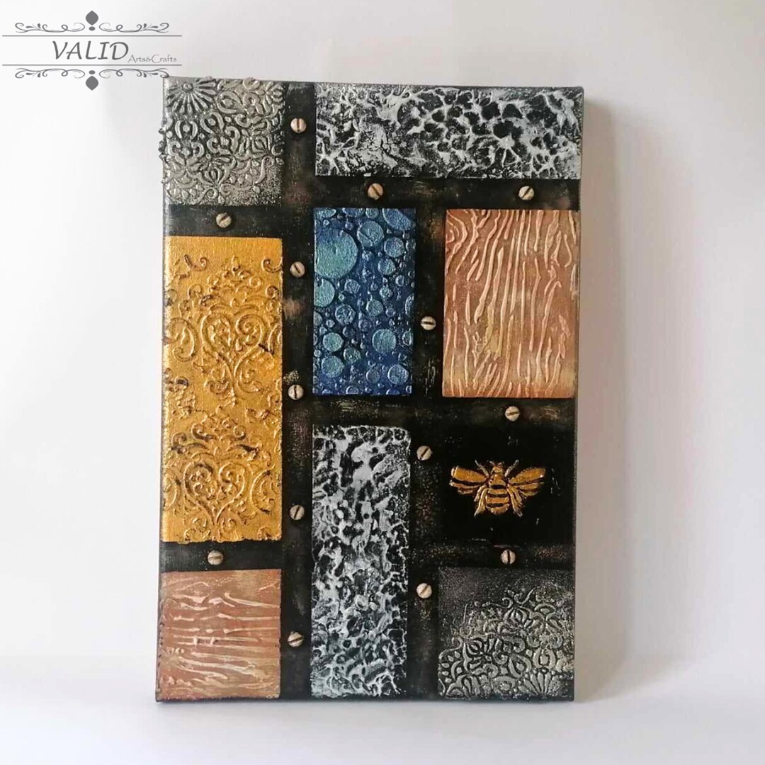 Textured Abstract Mixed Media Wall Decor: Modern Art (7.8 X 11.8 In) - Etsy - Mixed Media Textured Wall Art For Bedrooms