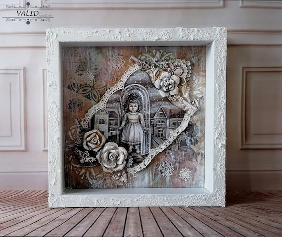 その他 M Snow Dome Dream – Original Mixed Media Wall Art With Hand-painted