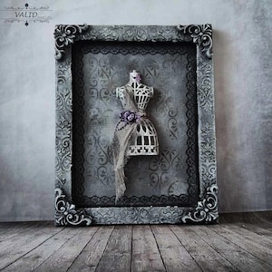 Gothic mixed media wall decor, mystical goth decor
