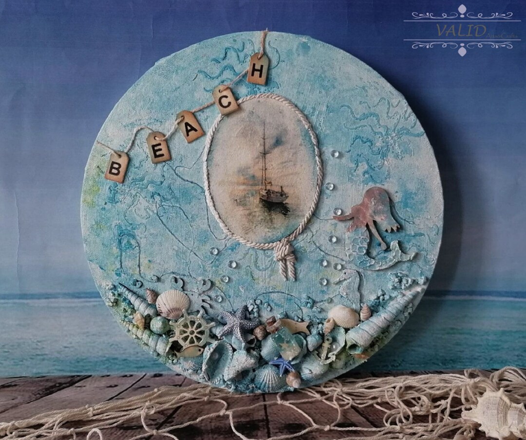 Mixed Media Wall Decor/real Seashell/seaside Cottage Decor/sea Themed