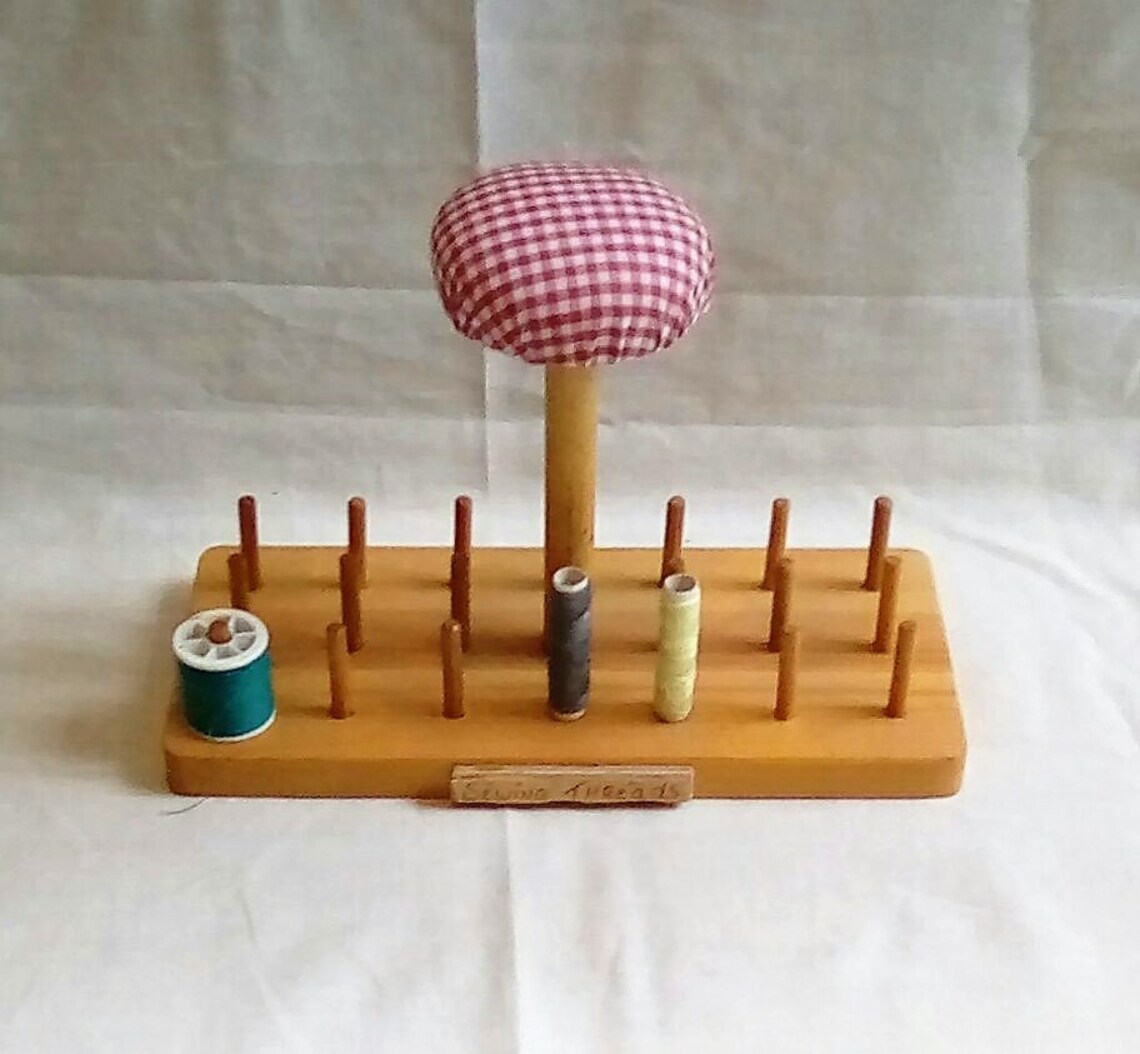 Vintage Thread Holder With Pincushion Etsy UK
