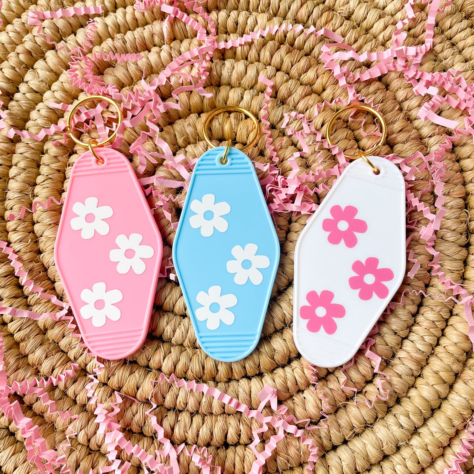 Flower Motel Keychain Vintage Motel Keychain Retro Keychain Etsy