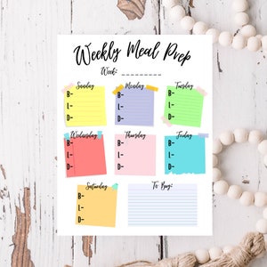 Weekly Meal Prep, Meal Prep Plan, Meal Prepping, Weekly Meals List, College Meal Prep, Downloadable Meal Prep List, Printable Meal Prep List