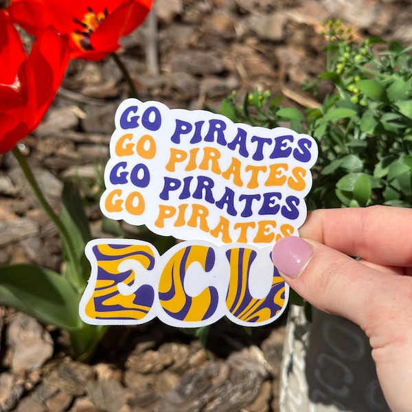 East Carolina Sticker, Go Pirates, ECU, College Decal
