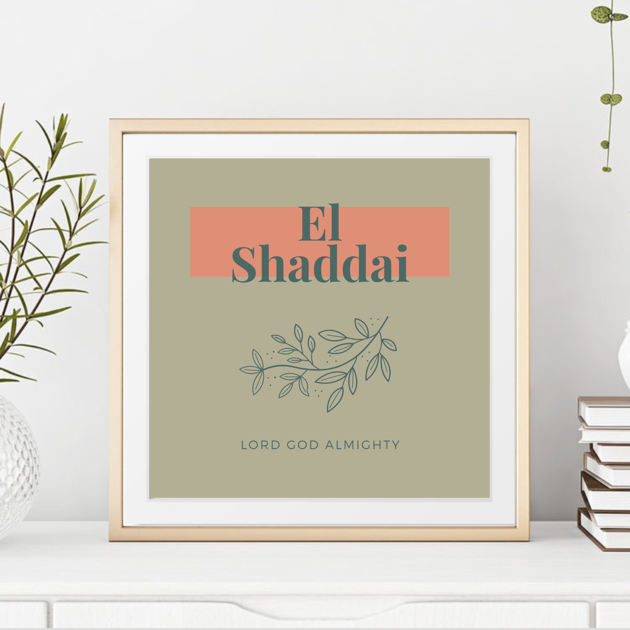 Earthy Christian Wall Decor Names of God Digital Downloads Etsy