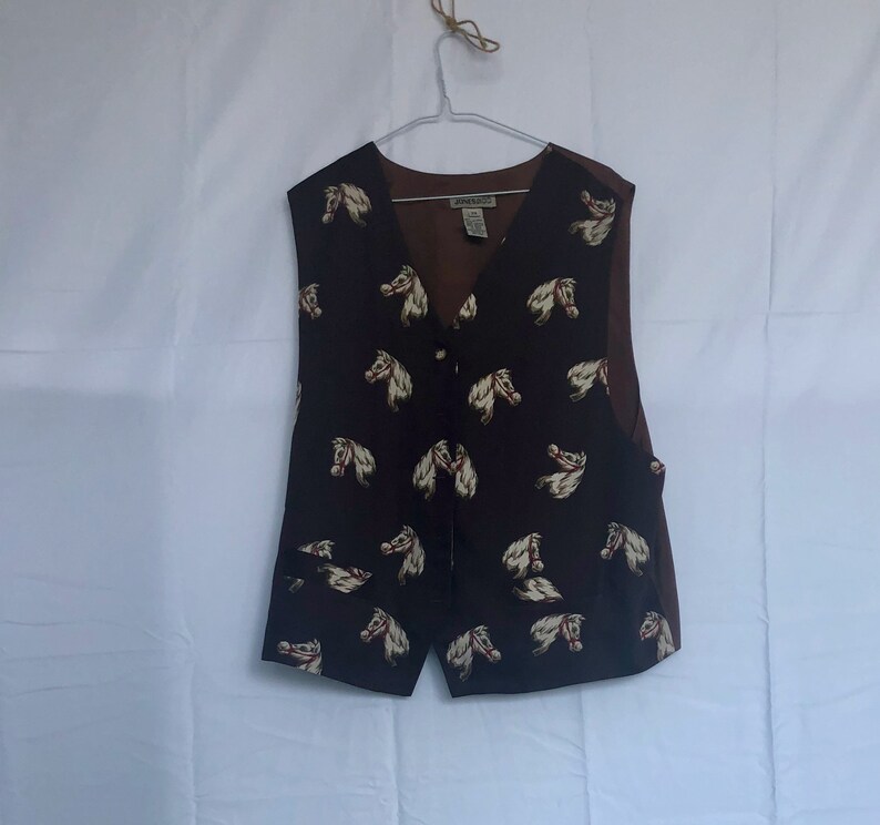 Vintage Horse-Print Vest