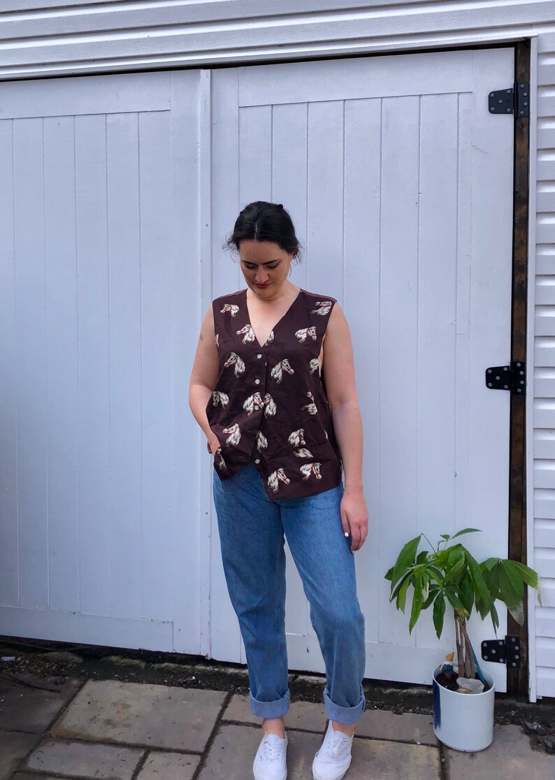 Vintage Horse-Print Vest