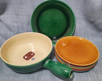 Vintage 1960's Brown Landert 22 Swiss Fondue Pot- We Combine