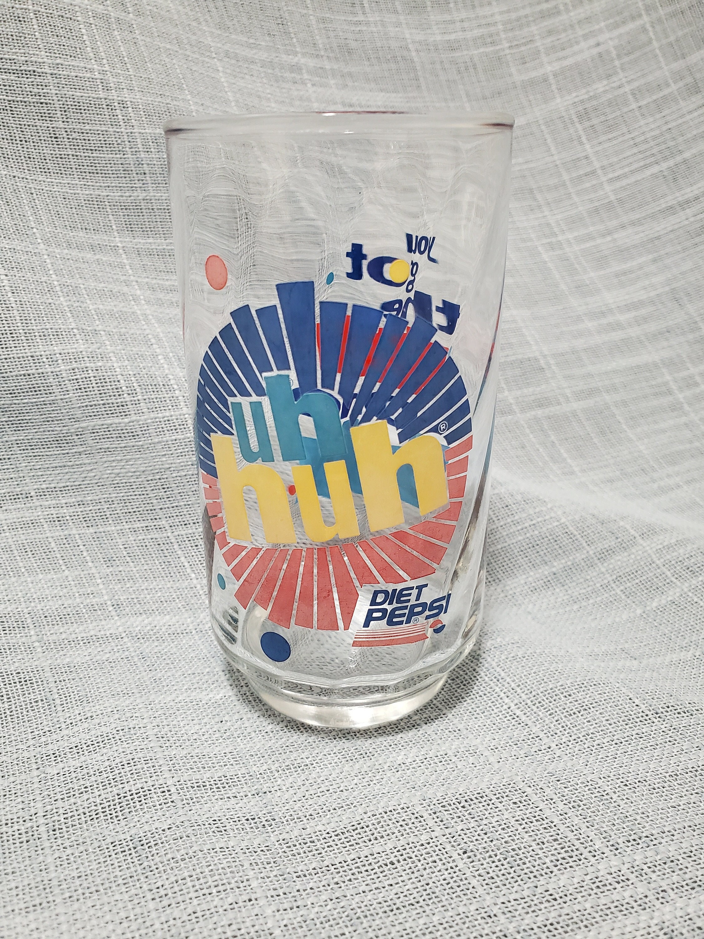 Vintage Diet Pepsi "uh huh - you got the right one Baby" tumbler glass - 1980s