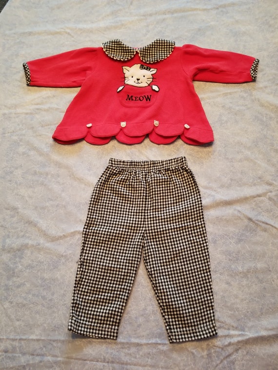 Two piece "Meow" baby/toddler outfit, 18 months - image 2