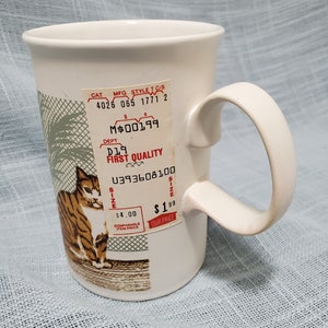 Vintage tiger cats mug - Dunoon Ceramics Scotland - 1970s/1980s