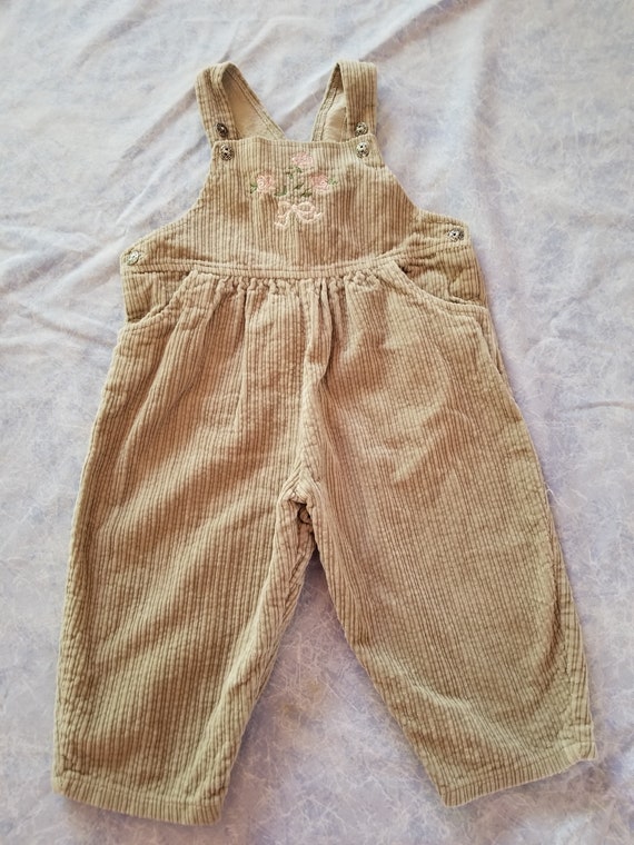 beige corduroy overalls