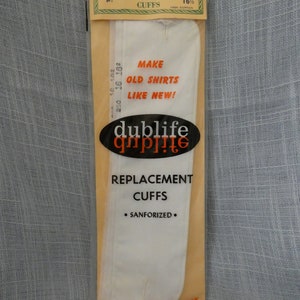 Vintage &quot;Replacement Cuffs&quot; sealed in original packaging (Dublife) (Size 16-16.5) - mid-century