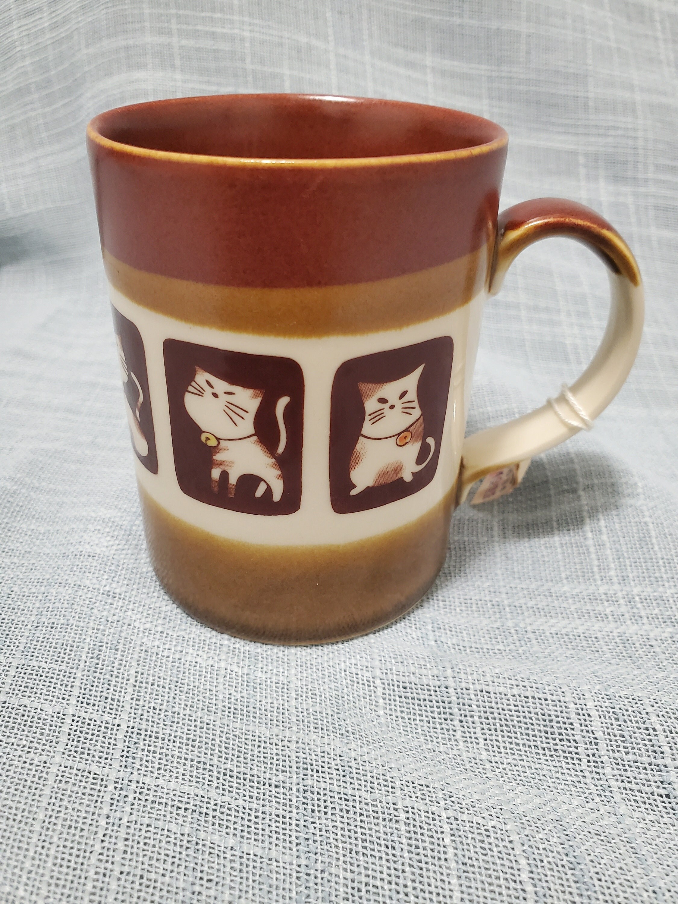 Vintage Otagiri Cat Mug - Brown With White - Japan 1970s