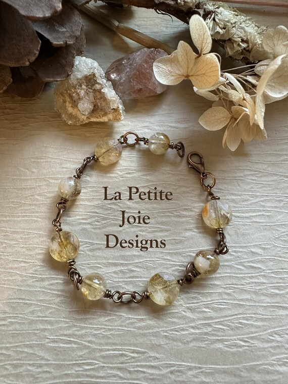 Citrine Handcrafted Wire-wrapped Bracelet