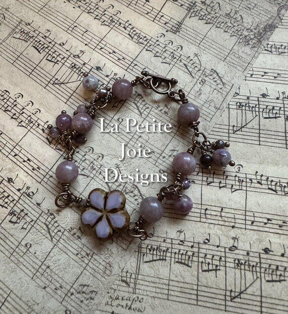 Strawberry Jade and Watermelon Tourmaline Bracelet