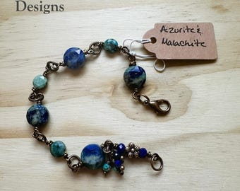 Azurite-Malachite and Chrysocolla bracelet