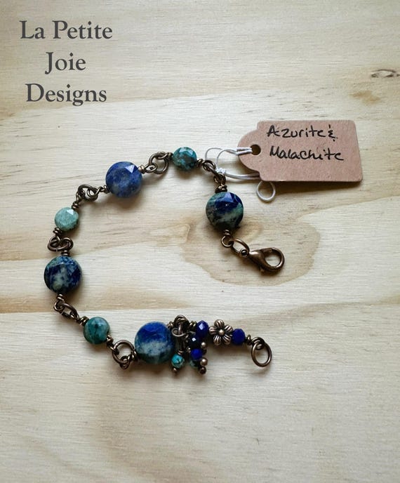 Azurite-Malachite and Chrysocolla bracelet