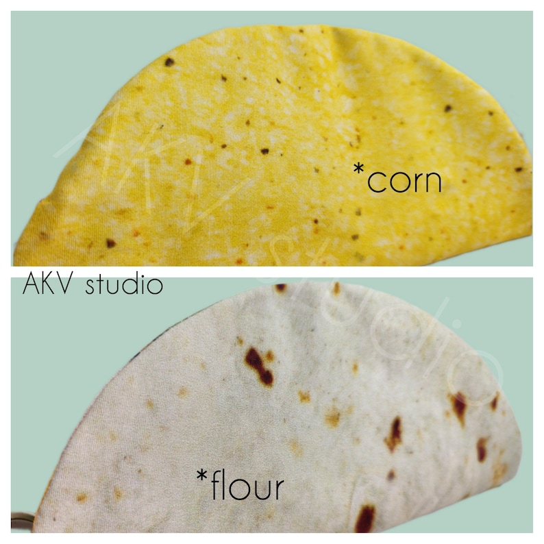 Emotional Support Taco zipper pouch. Corn or flour. Coin Purse organizer. Key chain. Read item details image 4
