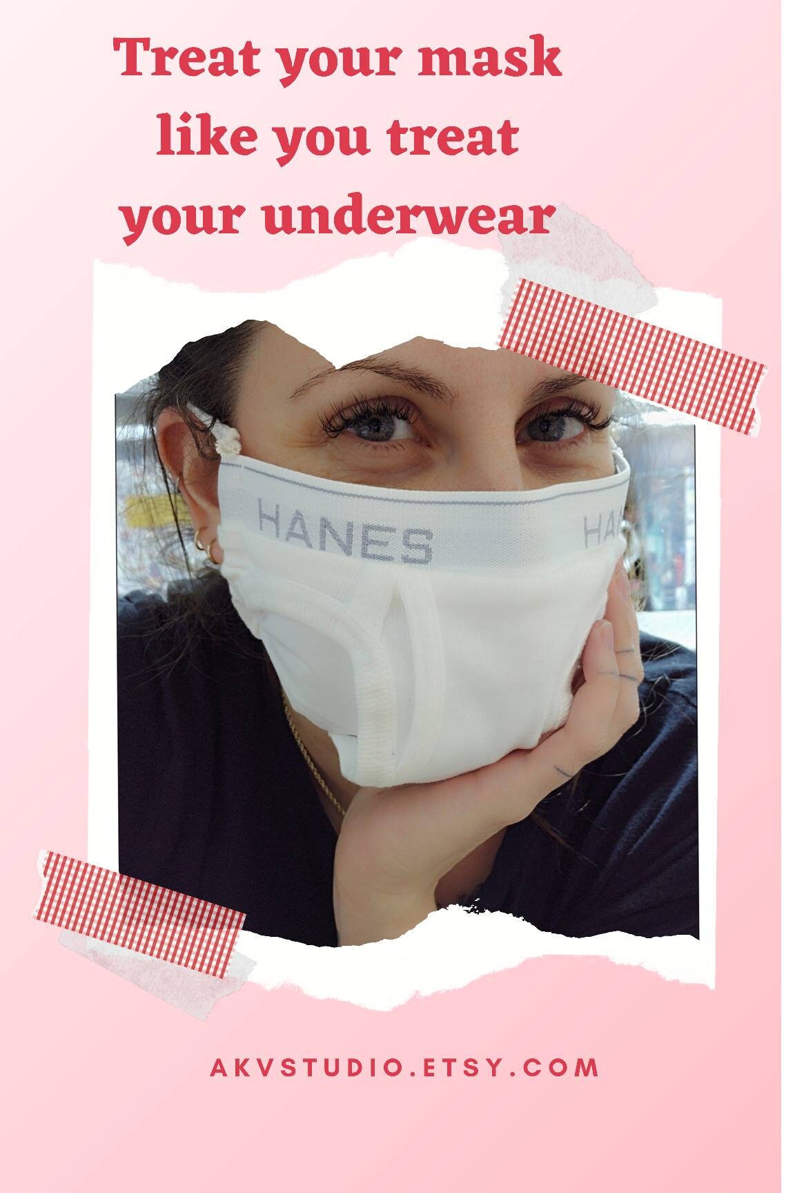 Actual UNDERWEAR MASK. triple layer face mask. Filter pocket. Etsy