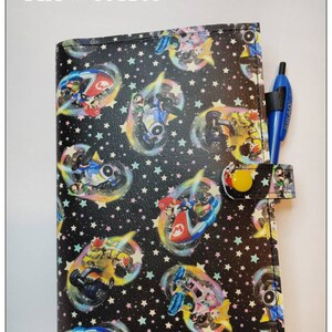 Bros Kart notebook cover with pen. Card slot. Snap closure. Refillable. Read item details