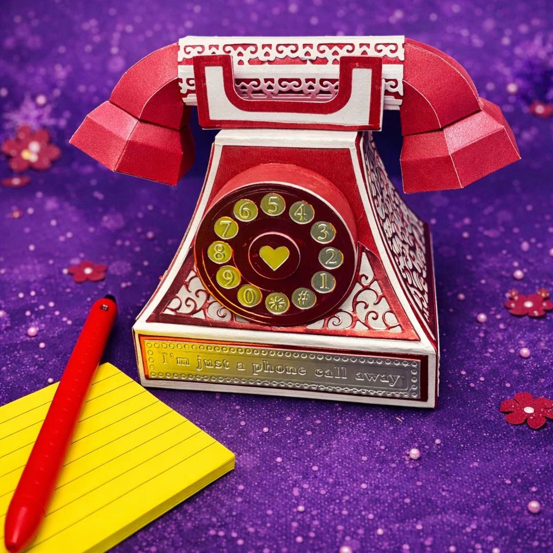 Nostalgic Rotary Telephone Paper Craft Kit - Etsy