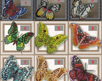 Butterfly embroidery kit, bead embroidery kit,needlepoint kit,beading on plastic canvas,butterfly beading pattern,hand embroidery  magnet