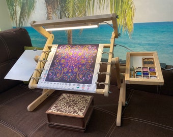 Soporte de bordado con iluminación, Soporte de bordado para mesa y sofá, Soporte de punto de cruz