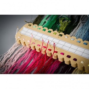 Organizer  for  floss thread + tapestry needles, counted cross stitch embroidery, thread accessory.