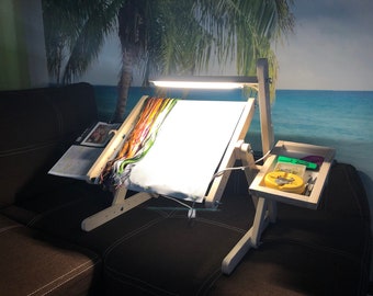 Soporte para bordar con, Soporte para punto de cruz con iluminación, La máquina para bordar con cuentas