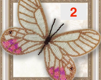 BYNYXI Set da ricamo a forma di farfalle per principianti, set da ricamo per adulti, punto croce, kit iniziale con fiori, farfalle, motivo ricamo, 20 cm, telaio per ricamo a punto croce