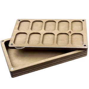 Wooden organizer constructor  for beads with a cover Container for beads Bead box Bead supply storage  Multi-tiered organizer for beads