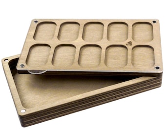 Organizador de madera para abalorios con tapa Recipiente para abalorios Caja para abalorios Almacenamiento de suministros para abalorios Organizador multinivel para abalorios