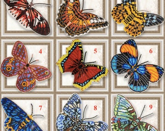 Butterfly embroidery kit, bead embroidery kit,needlepoint kit,beading on plastic canvas,butterfly beading pattern,hand embroidery  magnet